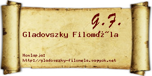 Gladovszky Filoméla névjegykártya